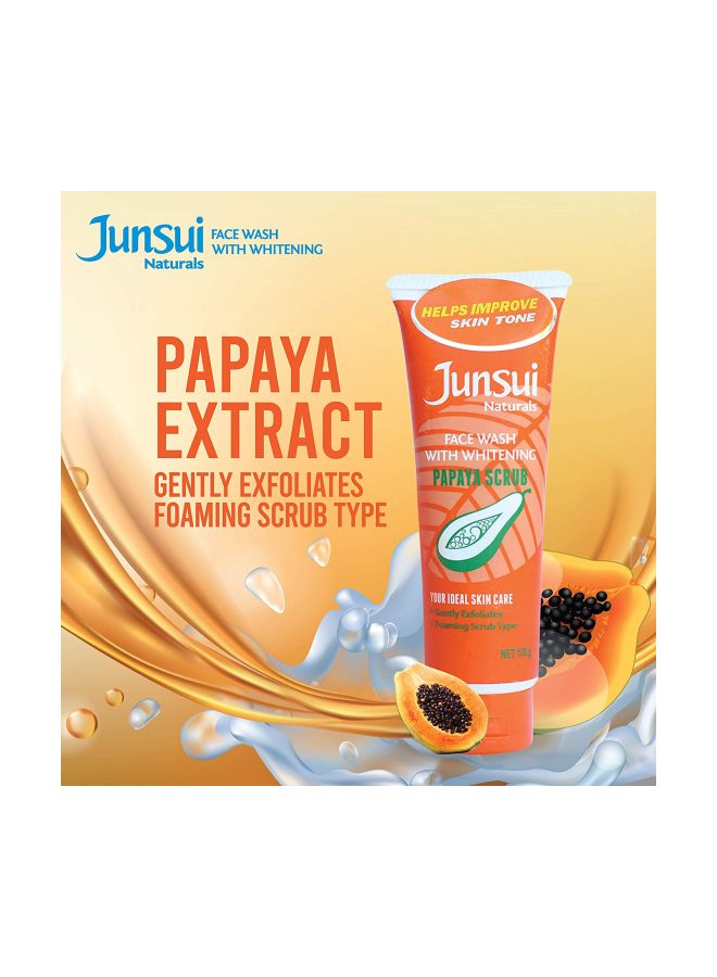 جونسوي مجموعة غسول الوجه ناتشورالز مع مقشر البابايا للتفتيح مكونة من قطعتين 100جرام - Image 4
