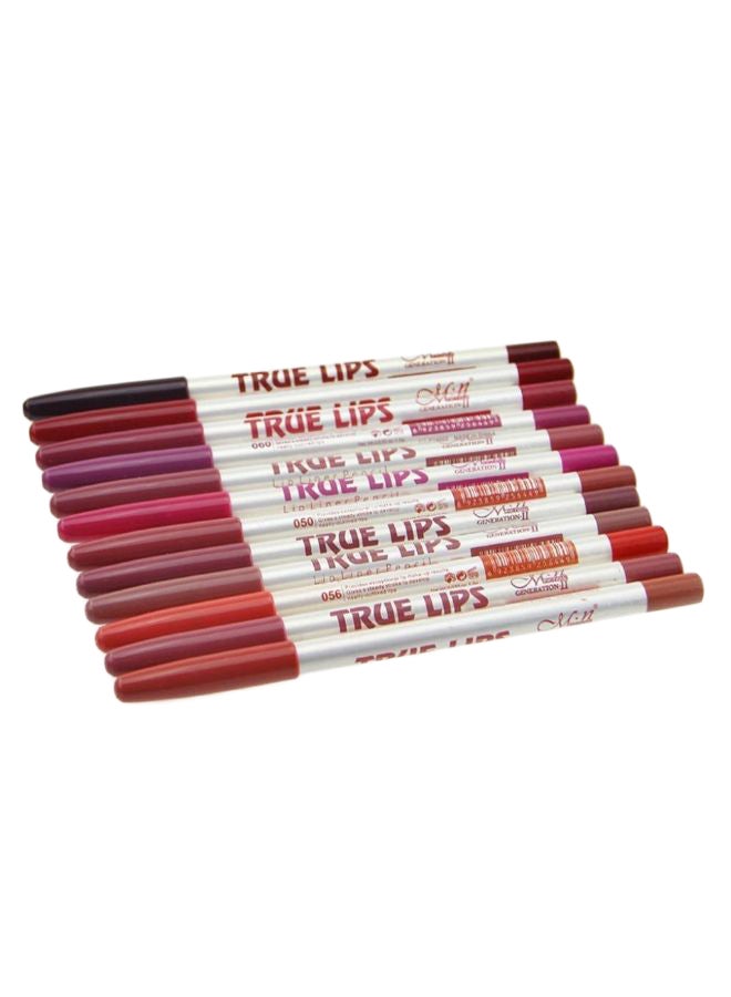 Sankuwen 12-Piece Waterproof Lip Liner Pencil Set Multicolour  - Image 2