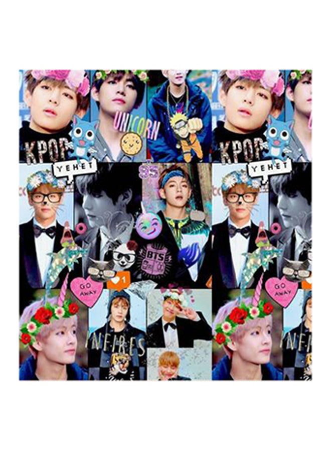 Bts Boy Band MDF Wall Art Multicolour 30x30centimeter