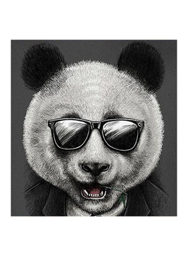 أتيك لوحة فنية من مادة MDF بصورة مضحكة للباندا رمادي/أسود - Image 1