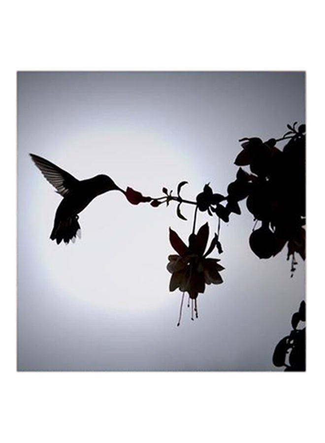 لوحة فنية MDF عليها شكل طير باللون الأسود أبيض/ أسود