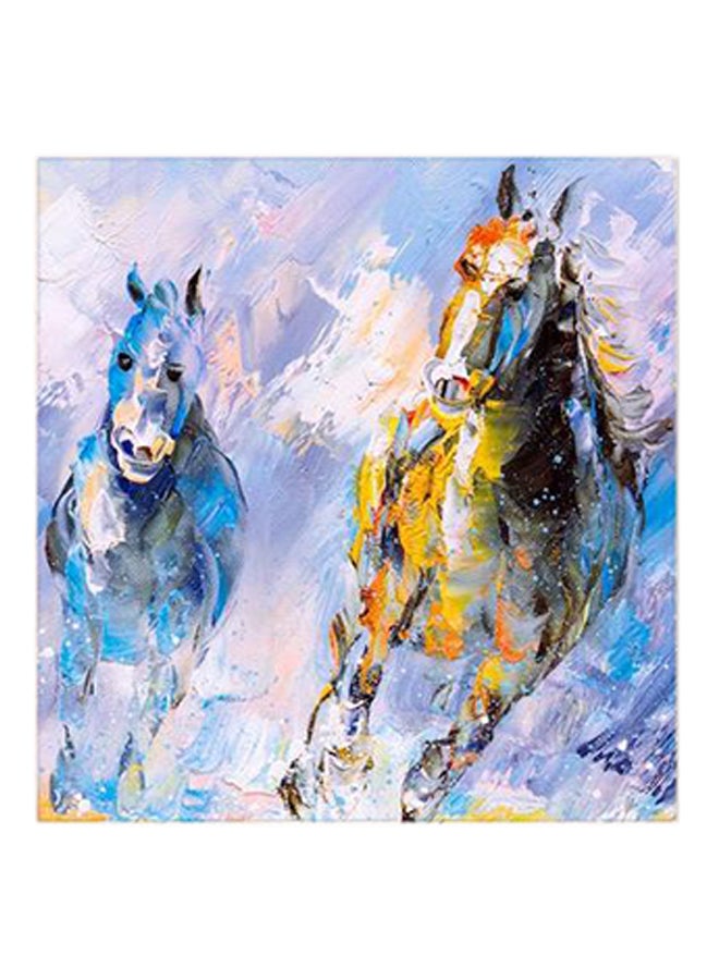 Atiq Abstract Horses MDF Wall Art Multicolour - Image 1