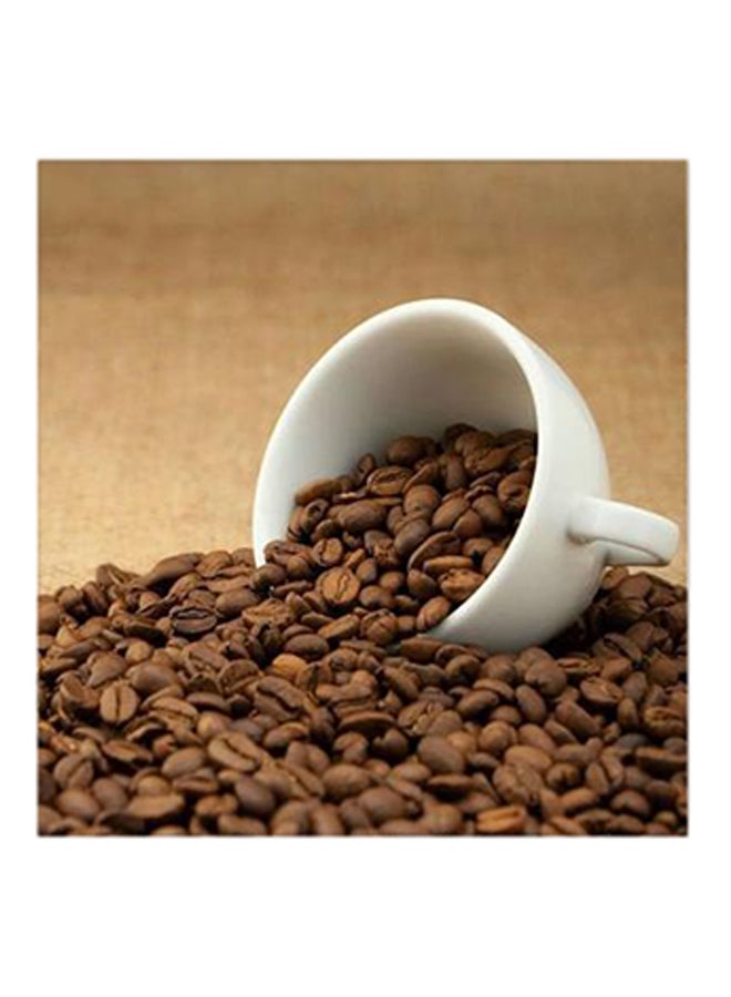 أتيك لوحة فنية لديكور الحائط تمثل حبوب قهوة مع مج بني/بيج/أبيض