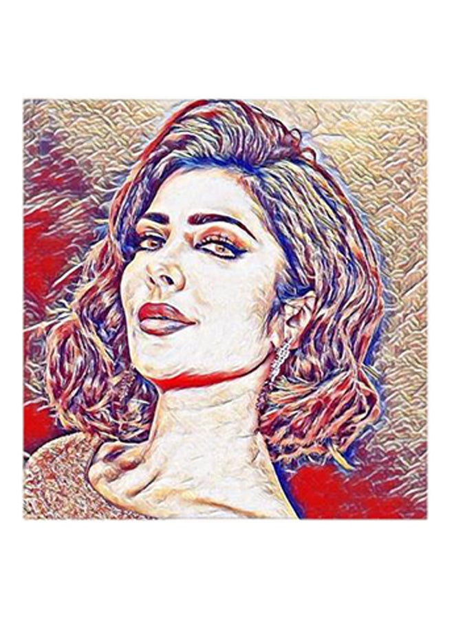 لوحة فنية من خشب MDF بصورة أصالة نصري متعدد الألوان