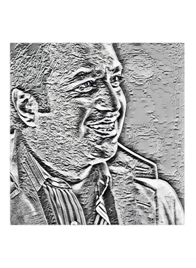 Rashed Al-Majed MDF Wall Art Grey/Black