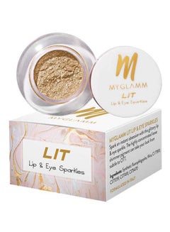 MyGlamm Lit Lip And Eye Sparkle Gold  - Image 2