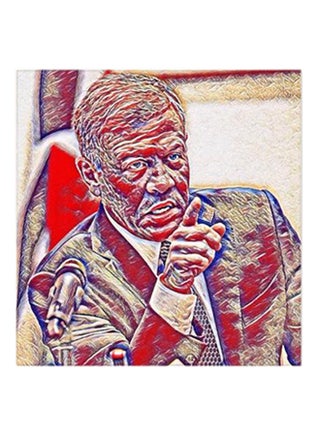 King Abdullah Of Jordan MDF Wall Art Multicolour - v1579122598/N33774934A_1