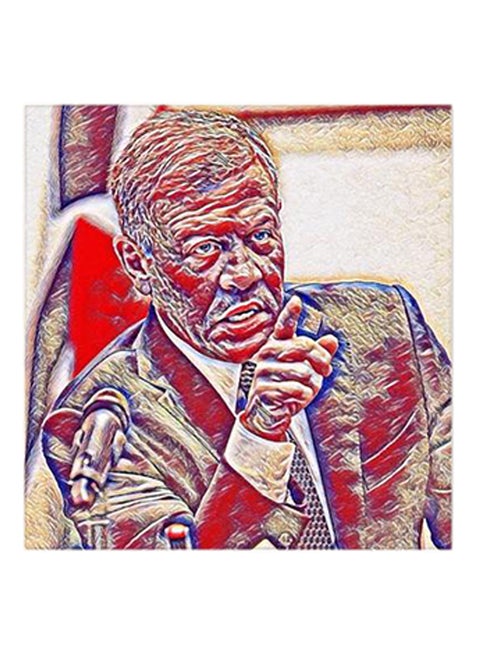 King Abdullah Of Jordan MDF Wall Art Multicolour