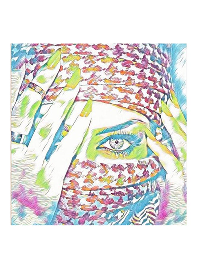 لوحة فنية من خشب MDF بتصميم امرأة عربية متعدد الألوان