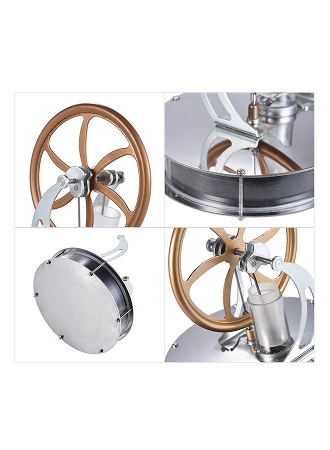 أيبيسي مجموعة لعبة تعليمية بتصميم محرك  ستيرلينغ البخاري fدرجة حرارة منخفضة يمكن تركيبه يدوياً ذهبي/فضي - Image 5