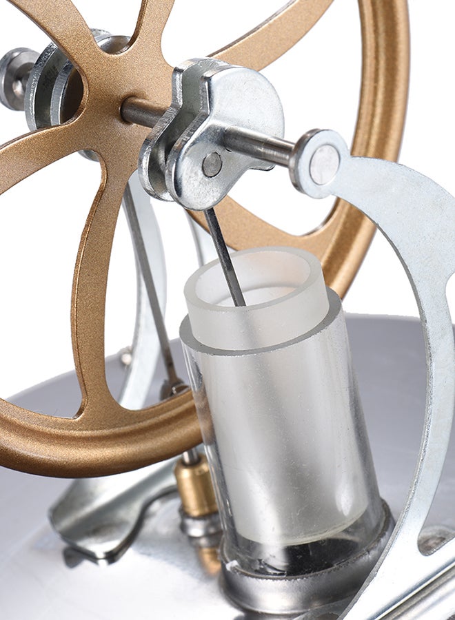 أيبيسي مجموعة لعبة تعليمية بتصميم محرك  ستيرلينغ البخاري fدرجة حرارة منخفضة يمكن تركيبه يدوياً ذهبي/فضي - Image 4