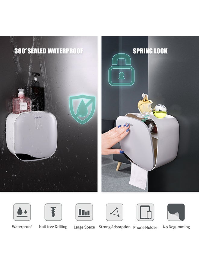MENGNI - Wall Mounted Tissue Dispenser Grey 20.50x13.00x20.00centimeter - Image 1
