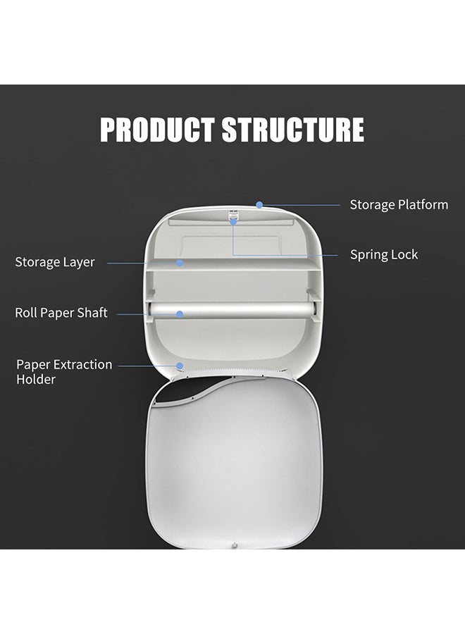 MENGNI - Wall Mounted Tissue Dispenser Grey 20.50x13.00x20.00centimeter - Image 1