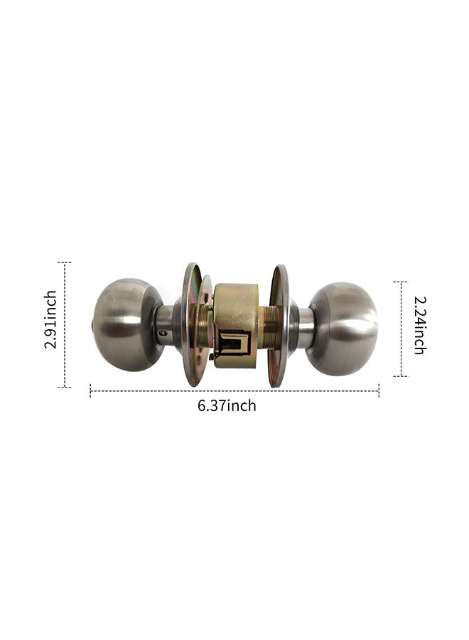 Keyless Round Ball Style Knob Set Silver 19.50x7.60x7.60cm  - Image 3