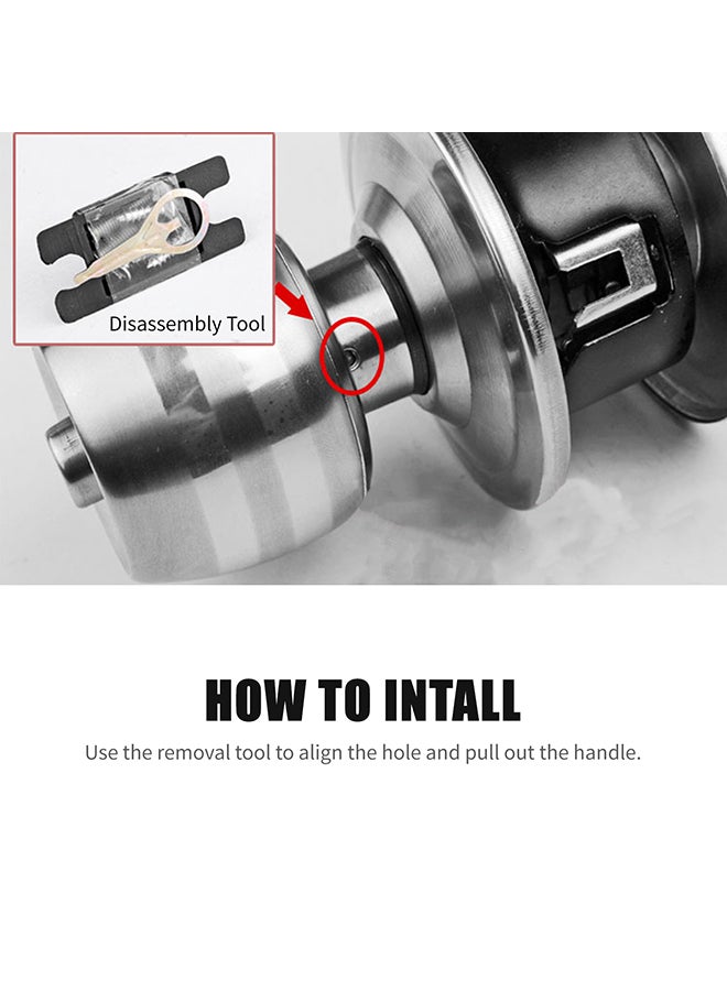 Keyless Round Ball Style Knob Set Silver 19.50x7.60x7.60cm  - Image 5
