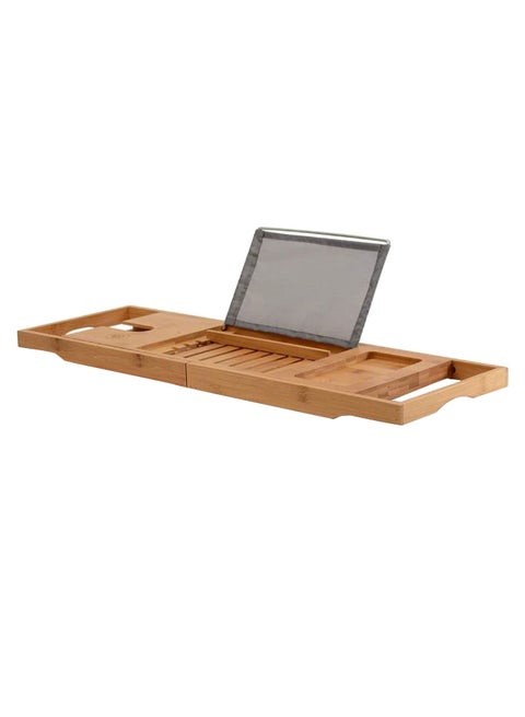 Bathtub Caddy With Extending Side Brown