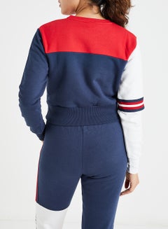 Ellesse Umana Cropped Sweatshirt Navy Multi  - Image 3