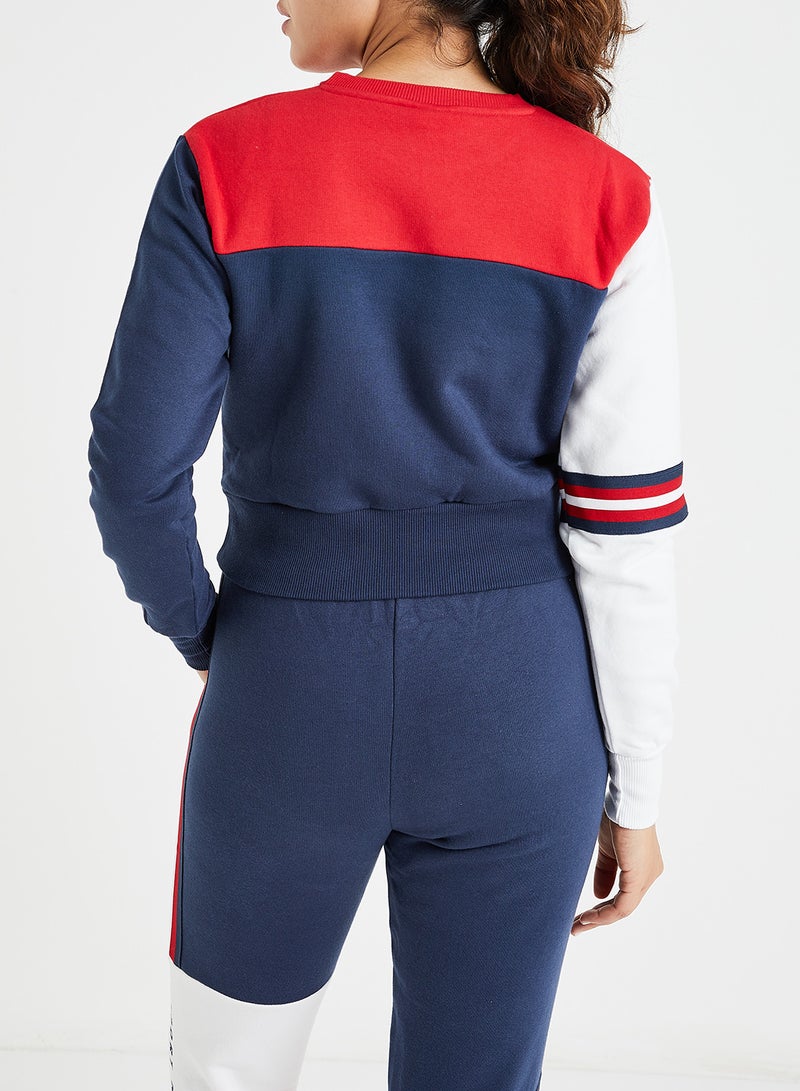 Ellesse - Umana Cropped Sweatshirt Navy Multi - Image 1