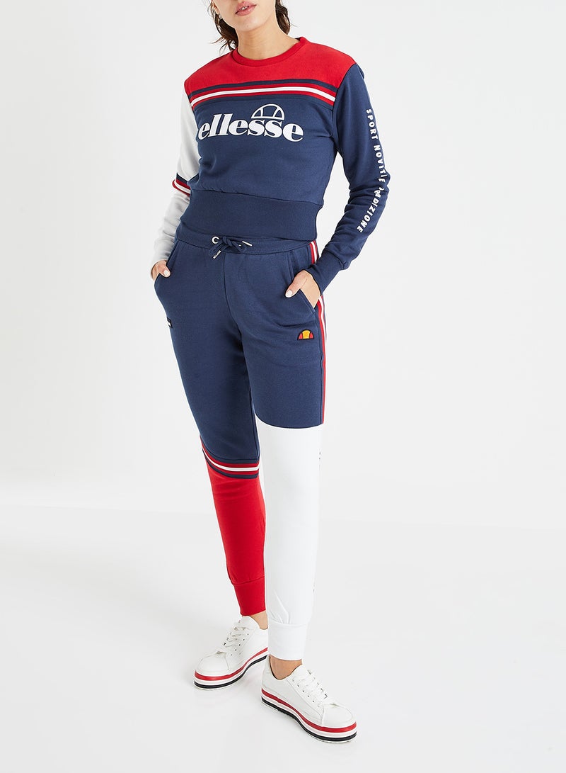 Ellesse - Umana Cropped Sweatshirt Navy Multi - Image 1
