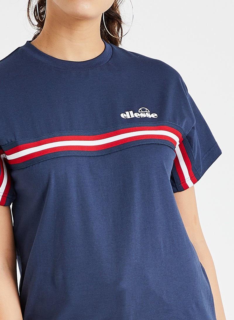 Ellesse - Tape Front Detailed Cucciolo T-Shirt Navy - Image 1