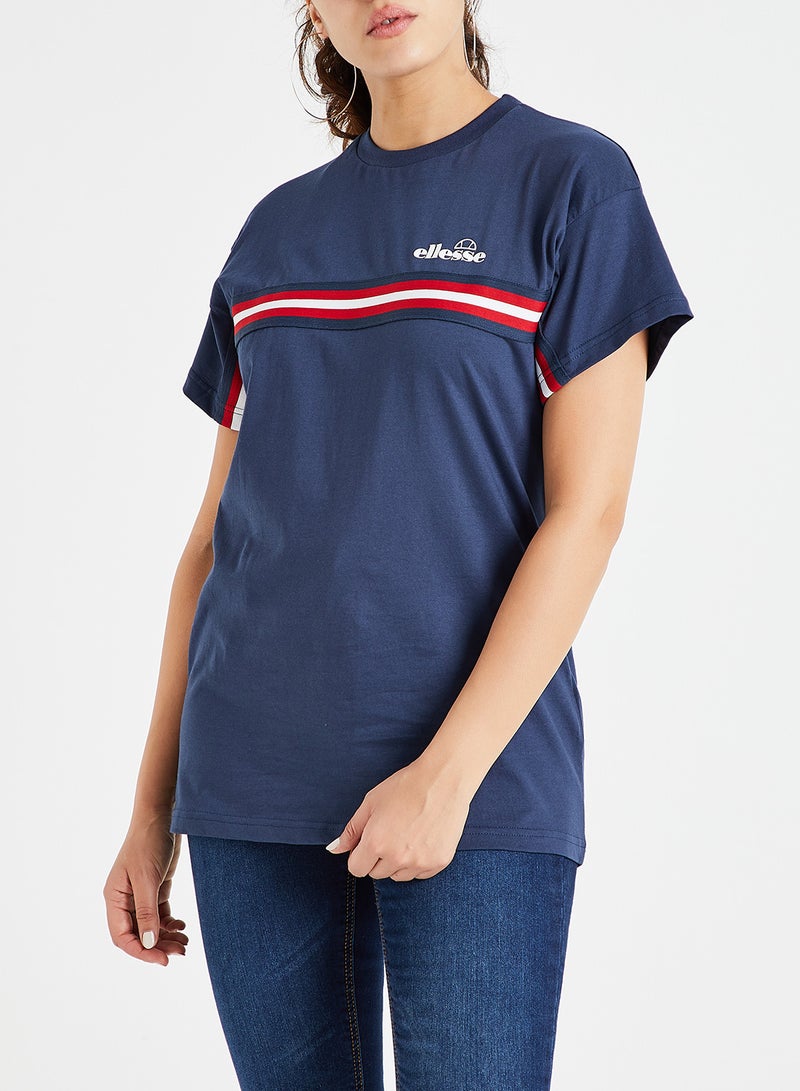 Ellesse - Tape Front Detailed Cucciolo T-Shirt Navy - Image 1