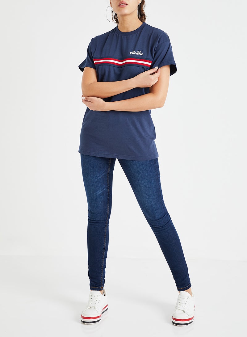 Ellesse - Tape Front Detailed Cucciolo T-Shirt Navy - Image 1