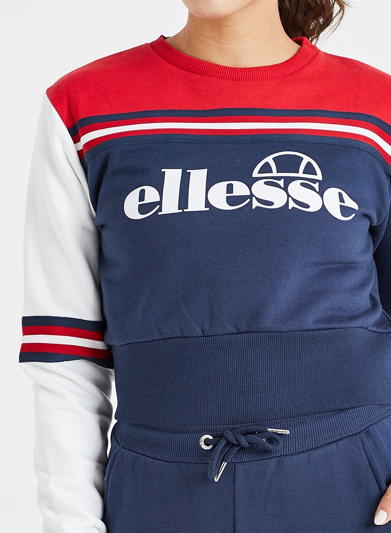 Ellesse - Umana Cropped Sweatshirt Navy Multi - Image 1