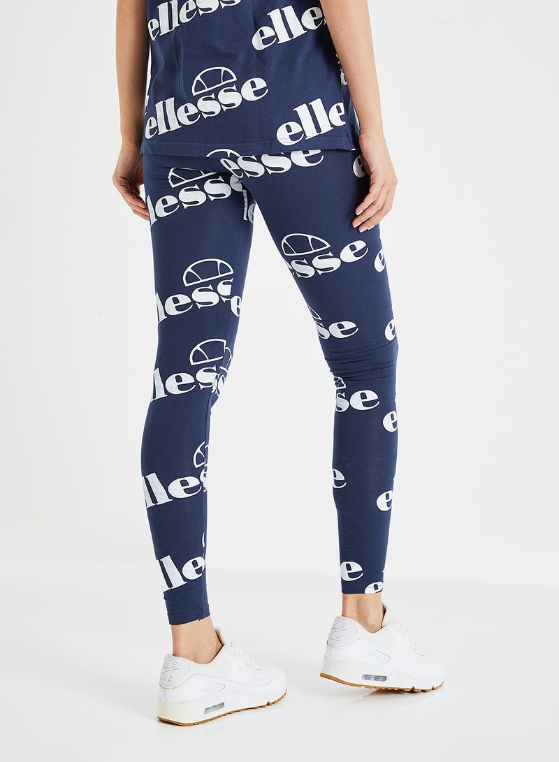 Ellesse - Logo Printed Esempio Leggings Navy - Image 1
