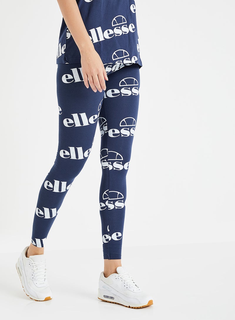 Ellesse - Logo Printed Esempio Leggings Navy - Image 1