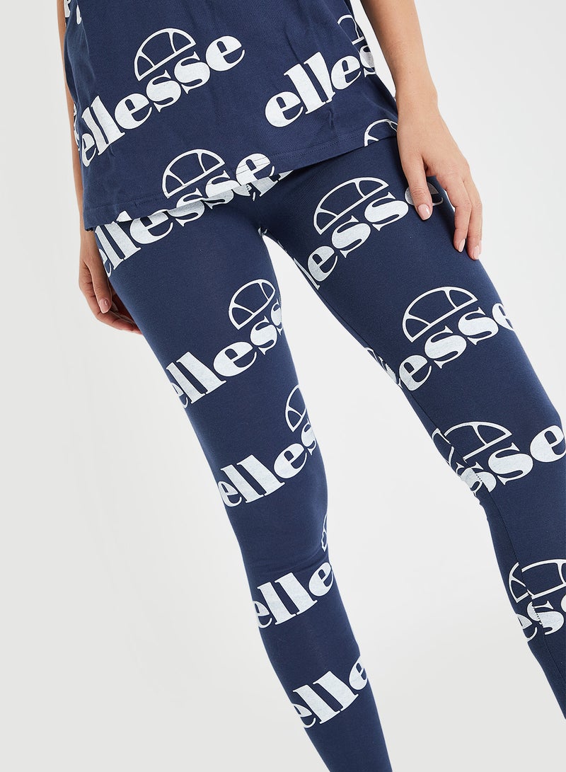 Ellesse - Logo Printed Esempio Leggings Navy - Image 1