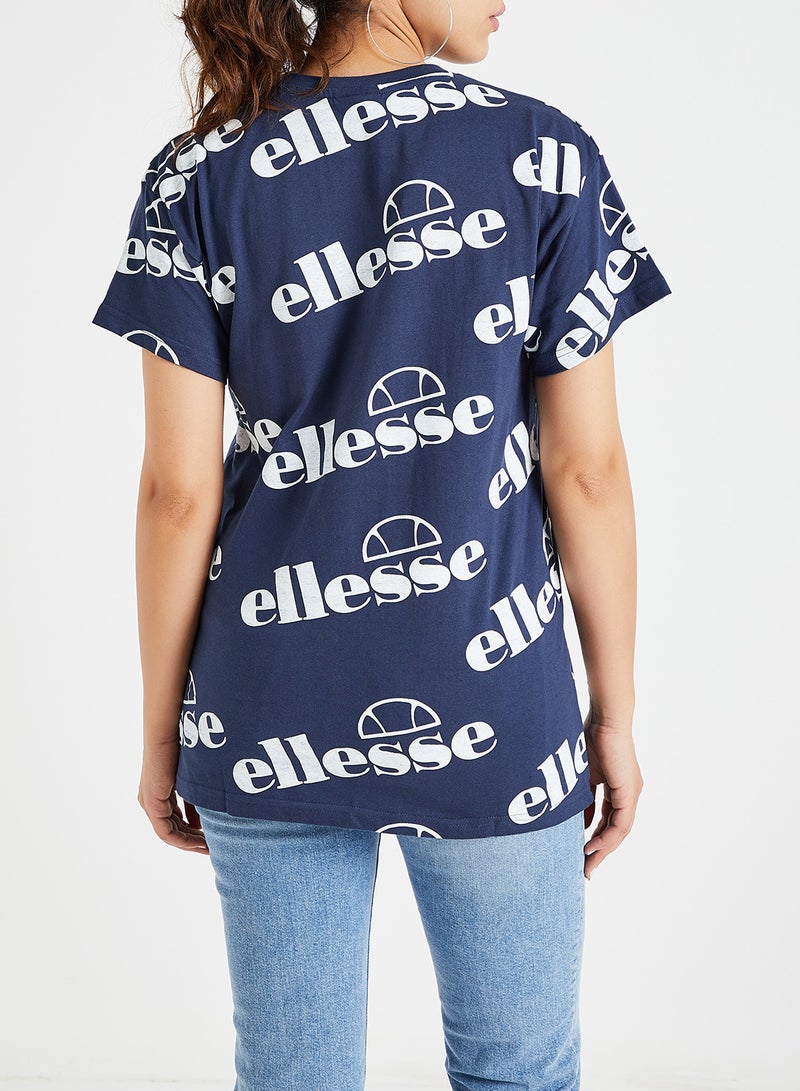 All Over Logo Print T-Shirt Navy - v1579176148/N33815967V_3