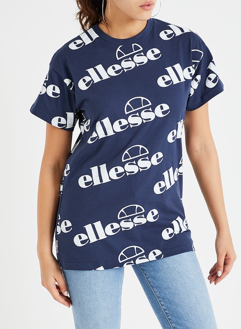 All Over Logo Print T-Shirt Navy - v1579176160/N33815967V_1