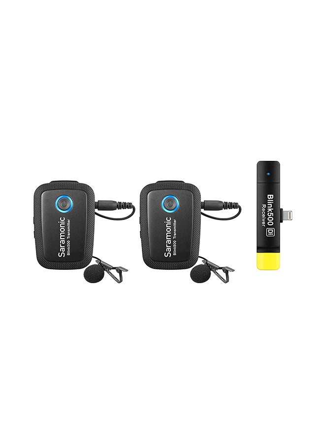 Saramonic - Blink 500 B4 2.4 Ghz 2-Person Wireless Microphone System With Lightning Receiver BLINK500 B4 Black - Image 1