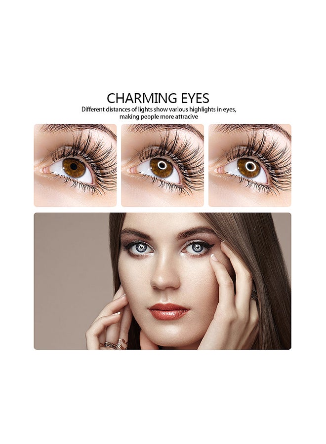 حامل ثلاثي بحلقة إضاءة LED قابلة للتعتيم ب10 مستويات مع حامل للهاتف أسود/ أبيض - Image 2