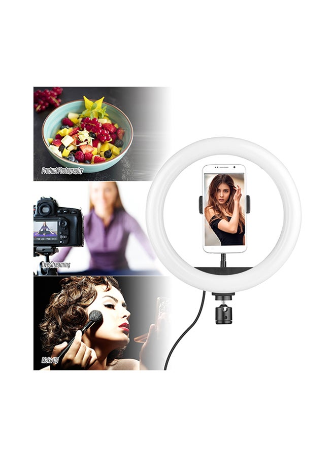 حلقة إضاءة LED قابلة للتعتيم بدرجة حرارة لونية 2700-5500 كلفن وقدرة 10 وات أسود/ أبيض - Image 2