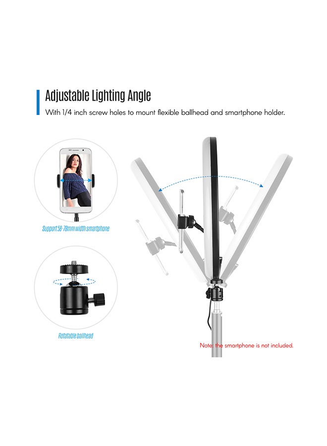 10W Dimmable 2700-5500K Color Temperature LED Ring Light Black/White - Image 3