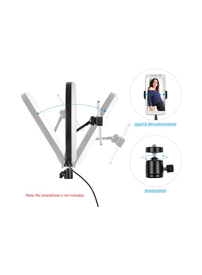 حلقة إضاءة LED قابلة للتعتيم بدرجة حرارة لونية 2700-5500 كلفن وقدرة 10 وات أسود/ أبيض - Image 3