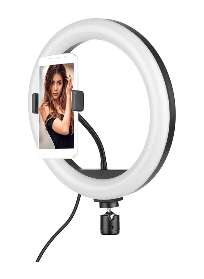 حلقة إضاءة LED قابلة للتعتيم بدرجة حرارة لونية 2700-5500 كلفن وقدرة 10 وات أسود/ أبيض - Image 4