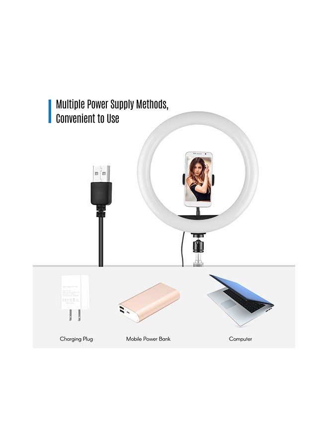 10W Dimmable 2700-5500K Color Temperature LED Ring Light Black/White - Image 4