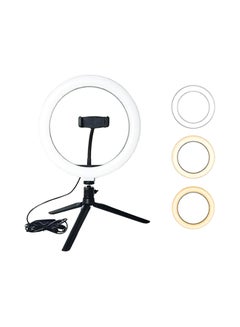 Dimmable Studio Photo Video LED Ring Light With Tripod Stand White