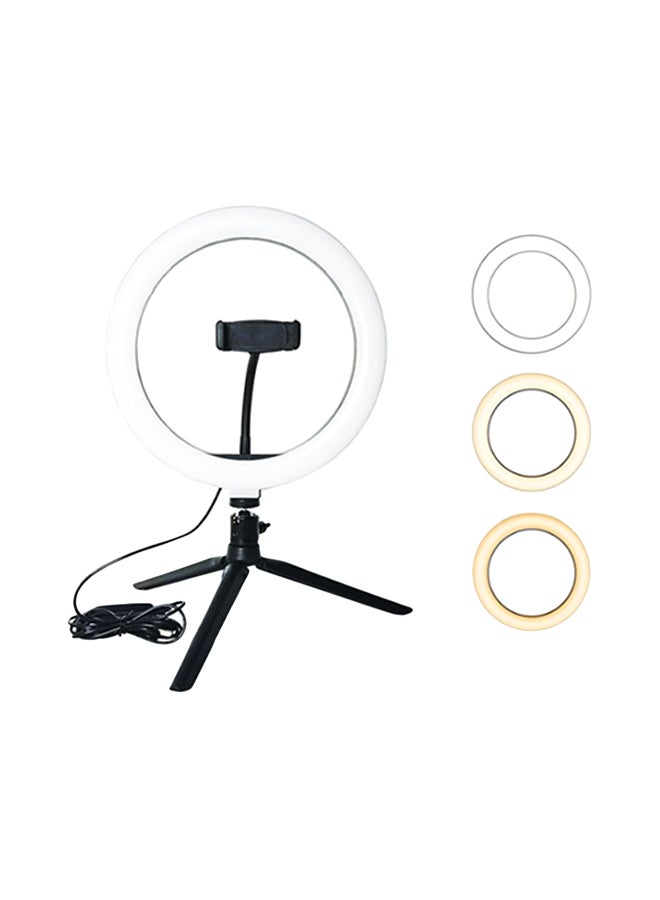 Generic - Dimmable Studio Photo Video LED Ring Light With Tripod Stand White - Image 1