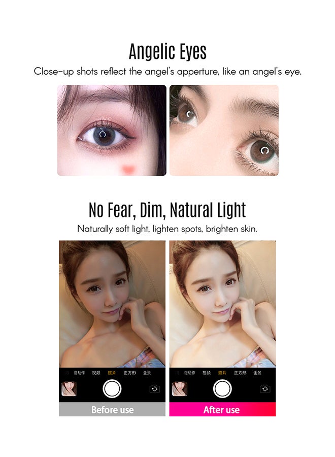 3200K-5500K Diammable Ring Photography Light With Pad & Phone Holder Black  - Image 3