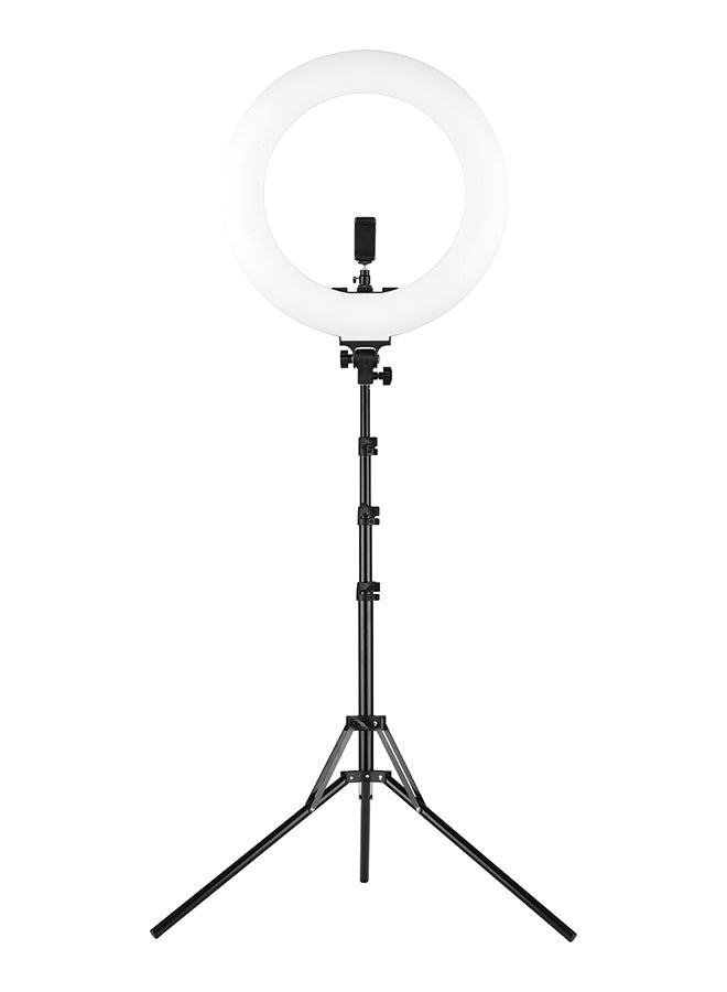 حلقة إضاءة LED قابلة لتقليل درجة الإضاءة بدرجة حرارة لونية 3000-6000 كلفن وقدرة 60 وات للتصوير الفوتوغرافي أسود - Image 1