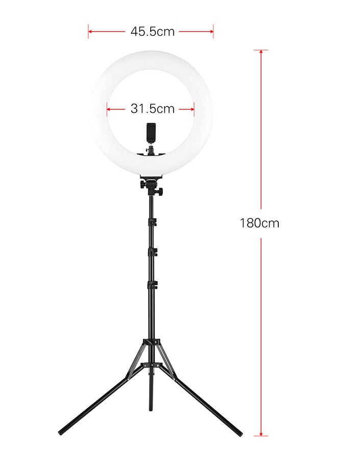 حلقة إضاءة LED قابلة لتقليل درجة الإضاءة بدرجة حرارة لونية 3000-6000 كلفن وقدرة 60 وات للتصوير الفوتوغرافي أسود - Image 5