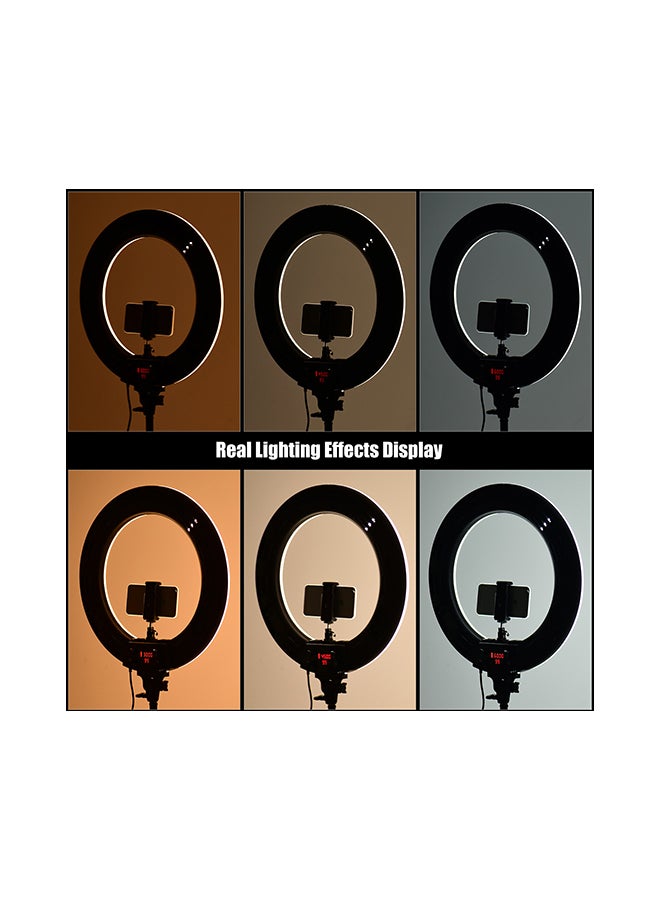 60W Dimmable 3000-6000K Colour Temperature Photography LED Ring Light Black - Image 3