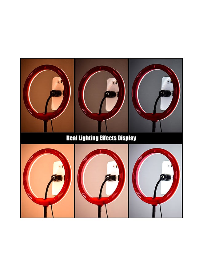 حلقة إضاءة LED للتصوير الفوتوغرافي بدرجة حرارة لونية قابلة للتعتيم 3200-5500 كلفن وردي - Image 5