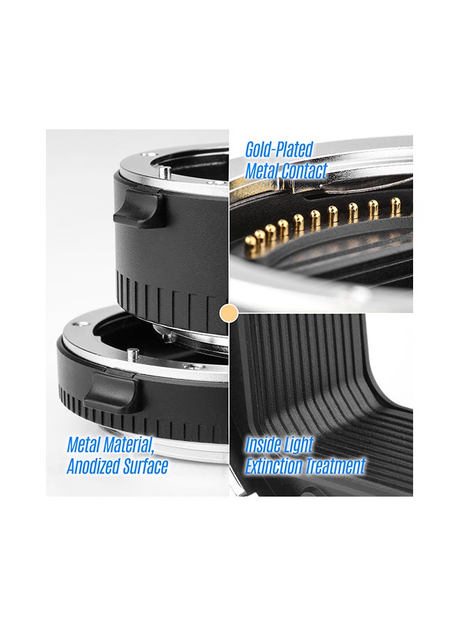 VILTROX - DG-Z Automatic Macro Extension Tube 12mm To 24mm Full Frame Black - Image 1