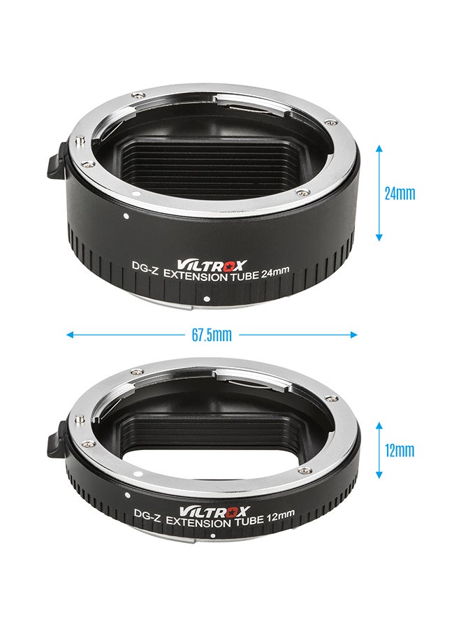 VILTROX - DG-Z Automatic Macro Extension Tube 12mm To 24mm Full Frame Black - Image 1