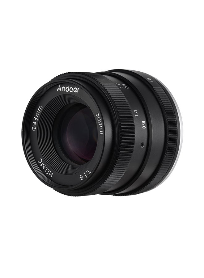 ANDOER 50mm F1.8 Mirrorless Camera Lens Black  - Image 1