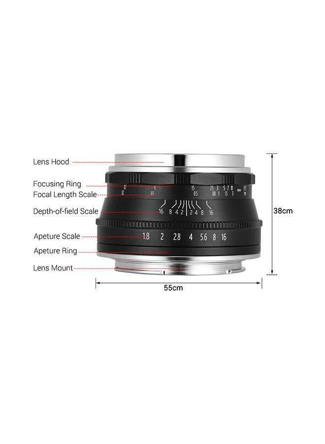 ANDOER 25mm F1.8 Manual Focus Large Aperture Mirrorless E-Mount Camera Lens Black  - Image 5